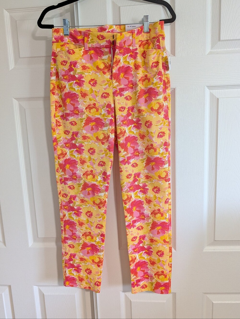 Old Navy Pixie Skinny Ankle Women’s Floral Pink and Yellow Jeans
